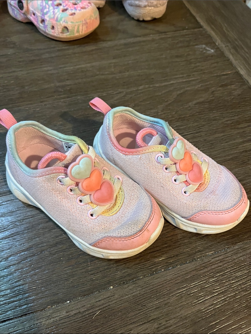 Carter's Pastel Pink Mesh Sneakers with Heart Accents